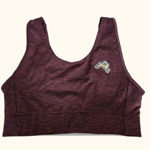 Tracksmith Women’s Run Bra Heathered Maroon black Gym Workout EUC